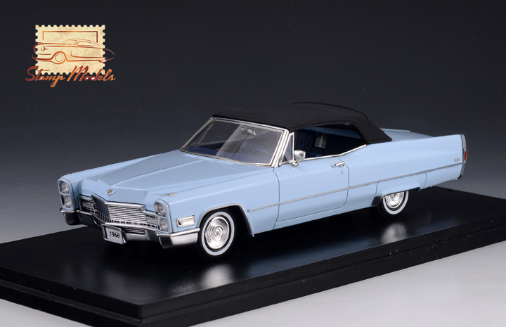  1/43 STM68704 1968 Cadillac deVille Convertible Closed Top Arctic Blue