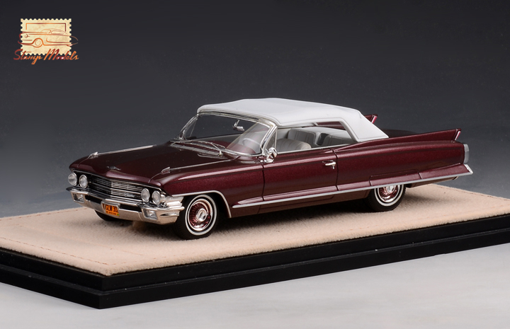 1/43 STM62304  1962 Cadillac Series 62 Convertible Closed top Burgundy Metallic