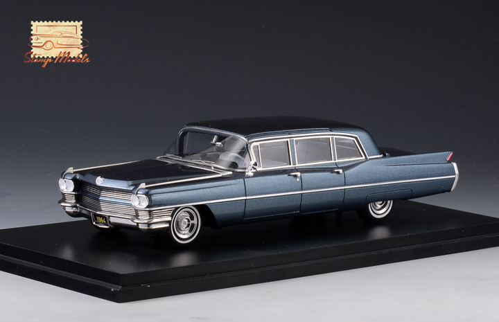 1/43 STM64103 1964 Cadillac Fleetwood 75 Limousine Spruce Blue Metallic