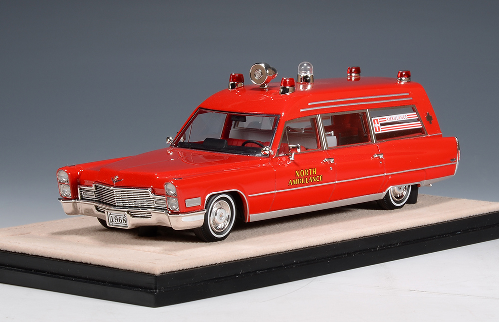 1/43 STM68802 1968 Cadillac Miller-Meteor Ambulance Red